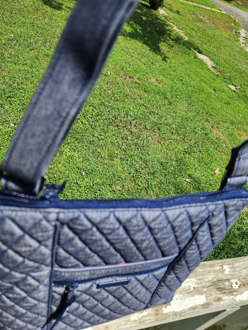 Vera Bradley Quilted Hipster Denim Blue Crossbody Bag EUC - Picture 6 of 6